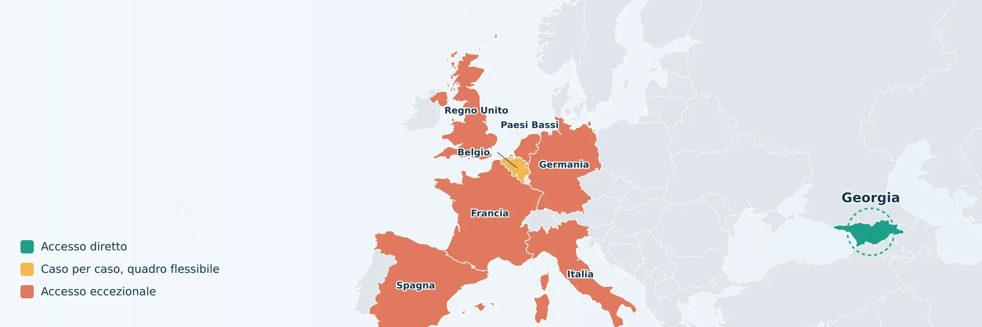 Mappa dell'accesso alla terapia fagica in Europa e in Georgia